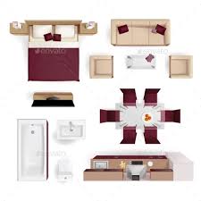 Interior Elements Top View Realistic Image Modern Apartment Living Room Apartment Living Room Contemporary Bedroom Design