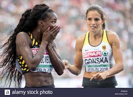 Cynthia bolingo is 27 years old. Berlin Deutschland 08 Aug 2018 08 08 2018 Berlin Leichtathletik Europameisterschaften Im Olympischen Stadion 400 M Vorrunde Frauen Cynthia Bolingo Mbongo L Aus Belgien Ist Am Ende Glucklich Nadine Gonska Aus Deutschland Kommt In