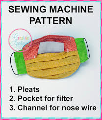 Download Sewing Machine Pattern Face Mask Pleated Pocket Creative Appliques Yellowimages Mockups