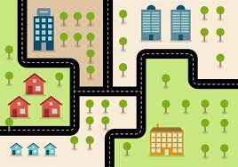 Simple Flat Road Map Road Map Design Maps Illustration Design Map Design