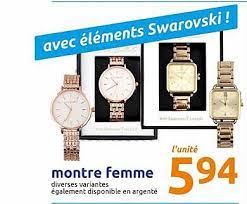 De marque action elle est à quartz,étanche à 30 m. Offre Montre Femme Chez Action