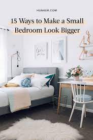 Instead, opt for a bed with a more lithe silhouette. 15 Cool Ways To Make A Small Bedroom Look Bigger Hunker Small Room Bedroom Small Bedroom Small Bedroom Ideas For Couples