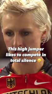 Could you compete in silence in front of a packed crowd? cc:  #worldathletics You can relive this epic high jump battle between  #ariane_friedrich206 and #blankavlasic_official