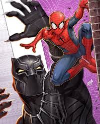 Black Panther Spider Man Spiderman Artwork Spiderman Black Panther
