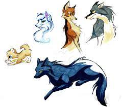 Wolf characters cartoon