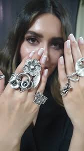 Antique Silver infinity square lines Ring, Geometric Minimalist Modernist  Unique Stacking Band Ring, Abstract Modern Jewelry, Gift for her