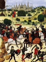 Battle Of Crecy 1346 With Cannon Made In The 1460s French Styl Fresque Medieval Bataille