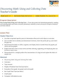 Discovering Math Using And Collecting Data Teacher S Guide