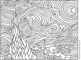 Van Gogh Starry Night Coloring Page Enchantedlearning Com Famous Art Coloring Famous Art Famous Artwork