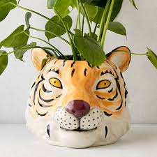The perfect head planter for a touch of animal magic. Tiger Head Planter