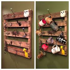 Give your wife a birthday gift she won't soon forget. Just Finished This Diy Birthday Gift For The Wife Repurposed A Wood Pallet Into A Coffee Mug Rack Had To Display Our Fun Caf Repurposed Wood Wood Pallets Diy