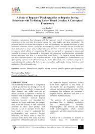 Sets in the java collection framework for this week's lab, you will use two of the classes in the java collection framework: Pdf A Study Of Impact Of Psychographics On Impulse Buying Behaviour With Mediating Role Of Brand Loyalty A Conceptual Framework