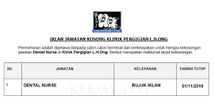 24a, jalan cemur, titiwangsa sentral, kuala lumpur. Jawatan Kosong Terkini Klinik Pergigian L H Ong Dental Nurse Kerja Kosong Kerajaan Swasta