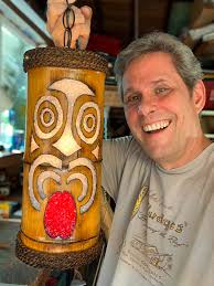 Hand carved tiki god in Hawaii