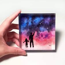 Check spelling or type a new query. Amazon Com Father Daughter Stargazing Art In Decorative Acrylic Block Gift For Dad Handmade