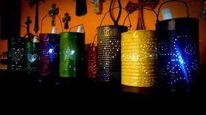 How I Made These Tin Can Lights For My Yard Solar Lights Solar Lights Diy Hanging Solar Lights