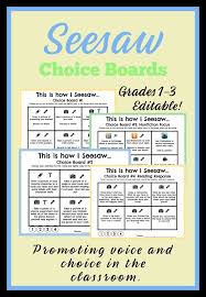 Seesaw Choice Boards Choice Boards Teaching Technology Online Teaching
