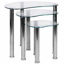Any similar substance that has solidified from a molten state without crystallizing. Cara Clear Glass Nest Of Tables Dining Wood Furniture