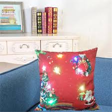 Wholesale Christmas Pillow Cover With Led Lights Luminescent Cushion Covers Pillowcase For Christmas Supplies Without Pillow Inner From China