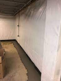 The pipe should slope toward the basin at least 1/4 in. Erie Basement Vapor Barrier Installation Water Damage Protection