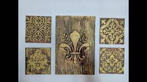استنسل بارز و طباعة على الخشب بشكل جميل طقم ديكور مميز decor home decor handicraft