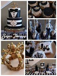 You can do this, too! Tuxedo And Crown Man S Birthday Cake And Desert Table By Sugar Therapy Cake For Husband Birthday Cake For Husband Birthday Cakes For Men