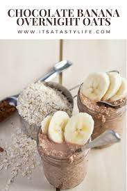 Chocolate Banana Overnight Oats Recipe Nutritious Snacks Chocolate Overnight Oats Chocolate Banana Milkshake