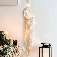 Maybe you would like to learn more about one of these? Enmolove Macrame Wall Hanging Moon Dream Catcher Bohemian Home Decor Tassel Wall Hangings Beige Grey Moon Mobiles Home Urbytus Com