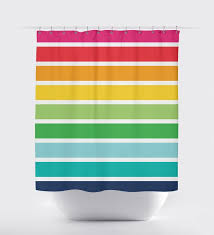 Rainbow Striped Shower Curtain Custom Shower By Nickwilljack Striped Shower Curtains Rainbow Shower Curtain Girls Shower Curtain