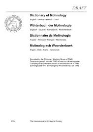 Über 7 millionen englischsprachige bücher. Dictionary Of Molinology Worterbuch Der Molinologie Lexicool