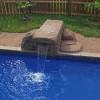 Saltwater pool and spa with multi color led lighting. 1