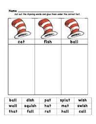 Cat In The Hat Rhyming Activities Google Search Dr Seuss Activities Rhyming Activities Dr Seuss Preschool
