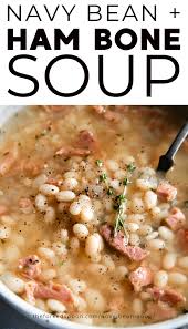 Serve this rich, hearty, vegan navy bean soup with garlic toast, salads or sandwiches. Navy Bean Soup With Ham The Forked Spoon