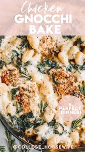Creamy Chicken Gnocchi Bake College Housewife Recipe In 2020 Baked Gnocchi Chicken Gnocchi Gnocchi Recipes Easy