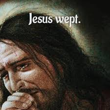 Two words. They could've been left out. Two words. Out of over 783,000  other words. Two words. God had a purpose for them. Jesus wept. Two words.  The shortest verse in the