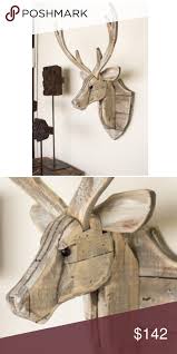 Pd Recycled Wood Deer Head Wall Hanging Wood Deer Head Deer Heads Wall Deer Head