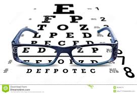 Eye Chart Glasses Spectacles Test Vision Stock Photo Image