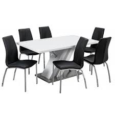 White gloss dining table and chairs argos. Argos Product Support For Argos Home Belvoir White Gloss Dining Table 6 Black Chairs 854 5718