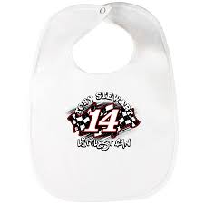 Checkered Flag Tony Stewart Infant Littlest Fan Bib White