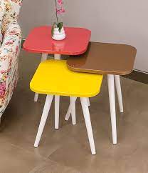 Ev dekorasyonunun demirbaşlarından olan sehpalar özellikle salonların en önemli tamamlayıcı parçalarındandır. Ay Isigi Uclu Zigon Sehpa Cilek Kahve Sari Modalife Mobilya Tamamlayici Pratik Mobilyalar