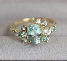 On Sale Custom Gemstone Cluster Ring Deposit Jewelry Cluster Engagement Ring Unique Engagement Rings