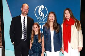 Prince William and Princess Charlotte met up with Princess Leonor and Princess Sofia of Spain at the women's Euro final as England and Spain are playing each other today. They are sitting