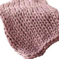 Enjoy free shipping on most stuff, even big stuff. Amazon Com 51x67in Large Knit Blanket Chunky Blanket Yarn Dusty Pink Chunky Knit Blanket Merino Wool Blanket Thick Blanket Arm Knit Blanket Home Kitchen