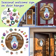 Here you will find all kinds of ideas, pictures and tutorials to help you design, decorate and build your porch. Gnome Door Hanger Seasonal Welcome Sign With Interchangeable Holiday Pieces For Front Porch Hanging Plaques Plaques Signs Aliexpress