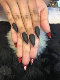 Black Matte Red Bottoms Nails Red Bottom Nails French Fade Nails Faded Nails