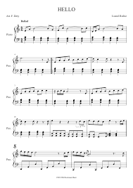 Hello Lionel Richie Sheet Music For Piano Download Free In Pdf Or Midi Hello Lionel Richie Lionel Richie Hello Music