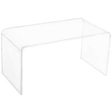 Table is approximately 36 wide, 16 deep, 18 tall. Homcom 32 Long Rectangle All Acrylic 20mm Thick Waterfall Coffee Table Clear Buy Online In Bahamas At Bahamas Desertcart Com Productid 149220206