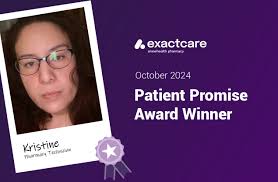 Congratulations, Kristine, for being October's Patient Promise Award  Winner! Here's what their colleagues have to say: “I would like to  recognize Kristine who is an amazing person/team player. She goes above and