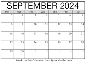 Free Printable September 2024 Calendars - Download