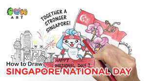 This holiday features a national day parade, an address by the prime minister of singapore, and fireworks celebrations. How To Draw Singapore National Day Merli Singapore Merlion Cartoon Youtube